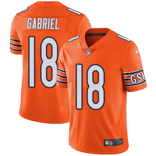 Men's Chicago Bears #18 Taylor Gabriel Orange Vapor Untouchable Limited Stitched NFL Jersey
